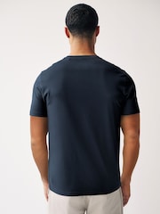 Navy Blue Regular Fit Essential V-Neck T-Shirt - Image 3 of 6