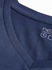 Navy Blue Regular Fit Essential V-Neck T-Shirt - Image 6 of 6