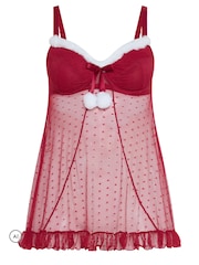 Yours Curve Red Santa Babydoll - Image 4 of 5