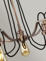 Searchlight Antique Copper Penny 5 Light Cable Ceiling Light With Braided Fabric Cable - Image 2 of 2