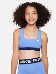 Синий - Nike Dri-FIT Swoosh Support Bra - Image 1 of 4