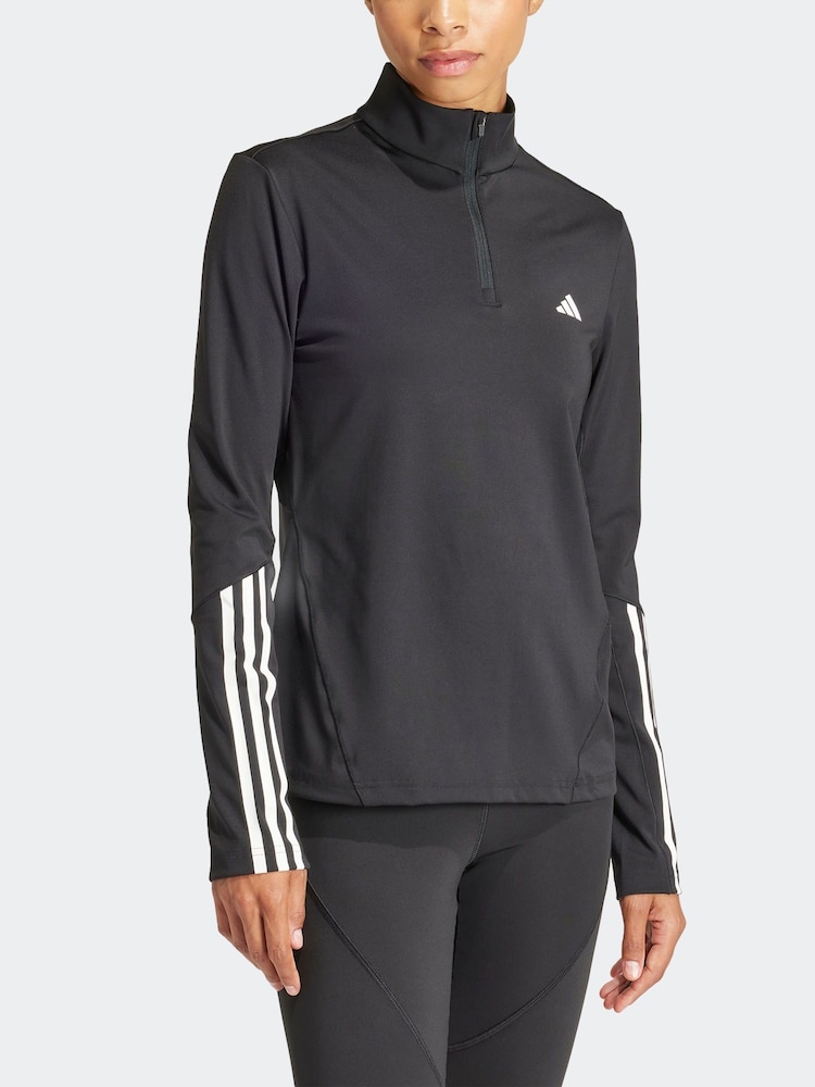 Zwart - adidas Hyperglam Training Quarter-Zip Top - Image 4 of 7
