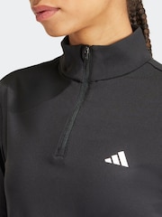 Zwart - adidas Hyperglam Training Quarter-Zip Top - Image 5 of 7