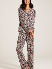 Joules Alma Navy Floral Pyjama Set - Image 1 of 8