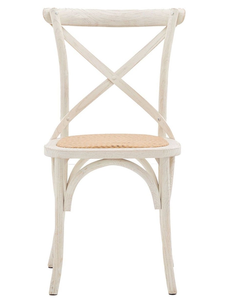 Gallery Home Set of 2 White Rattan Boston Chair - Image 1 of 5