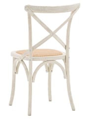 Gallery Home Set of 2 White Rattan Boston Chair - Image 3 of 5