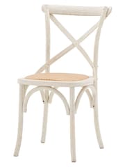 Gallery Home Set of 2 White Rattan Boston Chair - Image 4 of 5