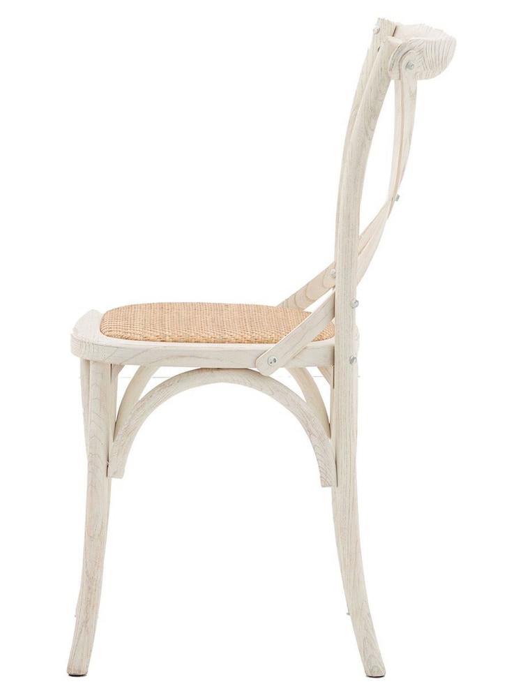 Gallery Home Set of 2 White Rattan Boston Chair - Image 5 of 5