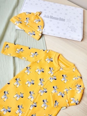 JoJo Maman Bébé Mustard Yellow Zebra 2-Piece Letter Box Gift Set - Image 1 of 2