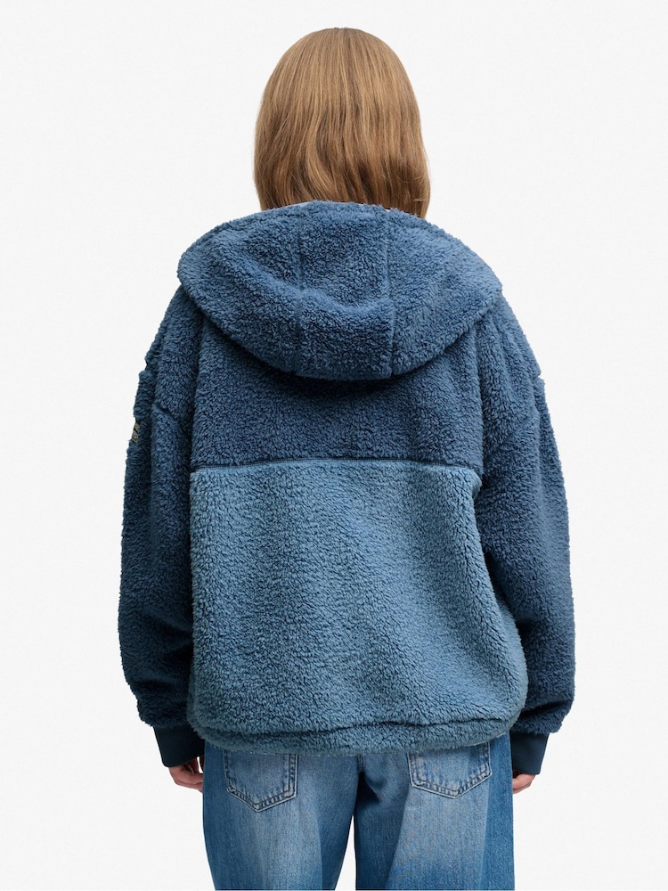 Superdry Blue Super Soft Zip Hoodie - Image 2 of 8