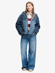 Superdry Blue Super Soft Zip Hoodie - Image 3 of 8