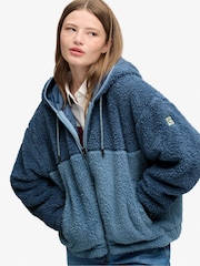 Superdry Blue Super Soft Zip Hoodie - Image 6 of 8