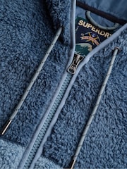 Superdry Blue Super Soft Zip Hoodie - Image 8 of 8