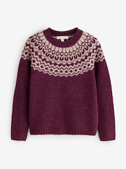 Seasalt Cornwall Purple Port Kinnis Fair Isle Jumper With Merino - Image 1 of 1