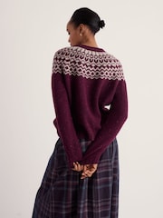 Seasalt Cornwall Purple Port Kinnis Fair Isle Jumper With Merino - Image 2 of 5