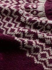 Seasalt Cornwall Purple Port Kinnis Fair Isle Jumper With Merino - Image 5 of 5