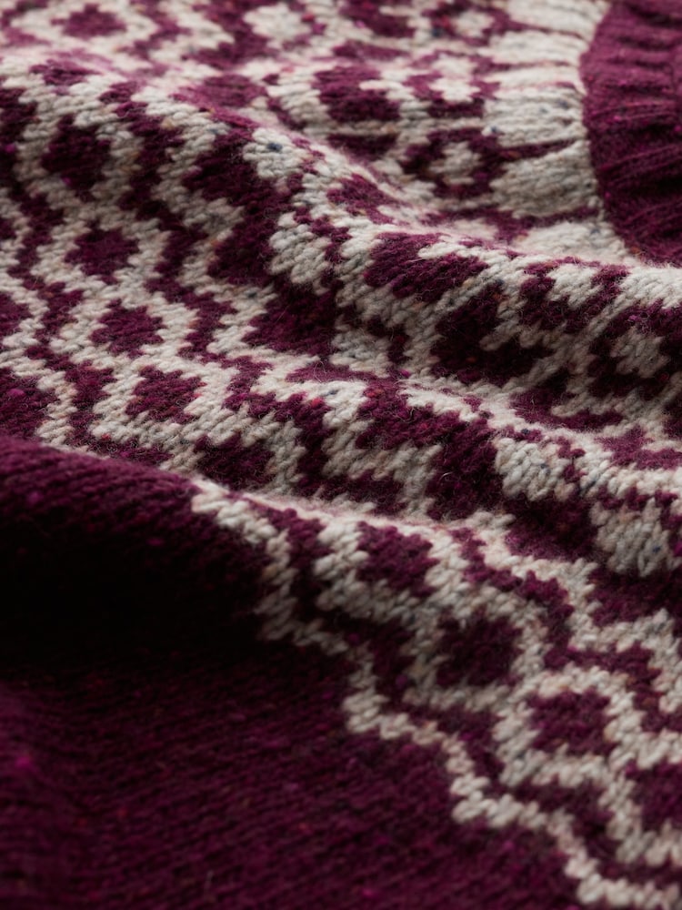 Seasalt Cornwall Purple Port Kinnis Fair Isle Jumper With Merino - Image 5 of 5 Seasalt Cornwall Purple Port Kinnis Fair Isle Jumper With Merino - Image 5 of 5