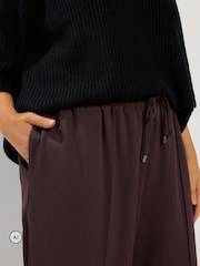 Yours Curve Brown Pleated Wide Leg Trousers - Image 4 of 6