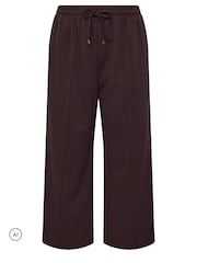 Yours Curve Brown Pleated Wide Leg Trousers - Image 5 of 6