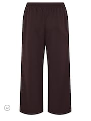 Yours Curve Brown Pleated Wide Leg Trousers - Image 6 of 6