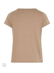 Yours Curve Green/Brown/White Core T-Shirts 3 Pack - Image 6 of 9