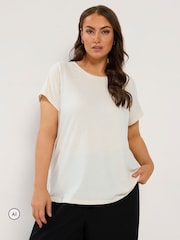 Yours Curve Green/Brown/White Core T-Shirts 3 Pack - Image 8 of 9