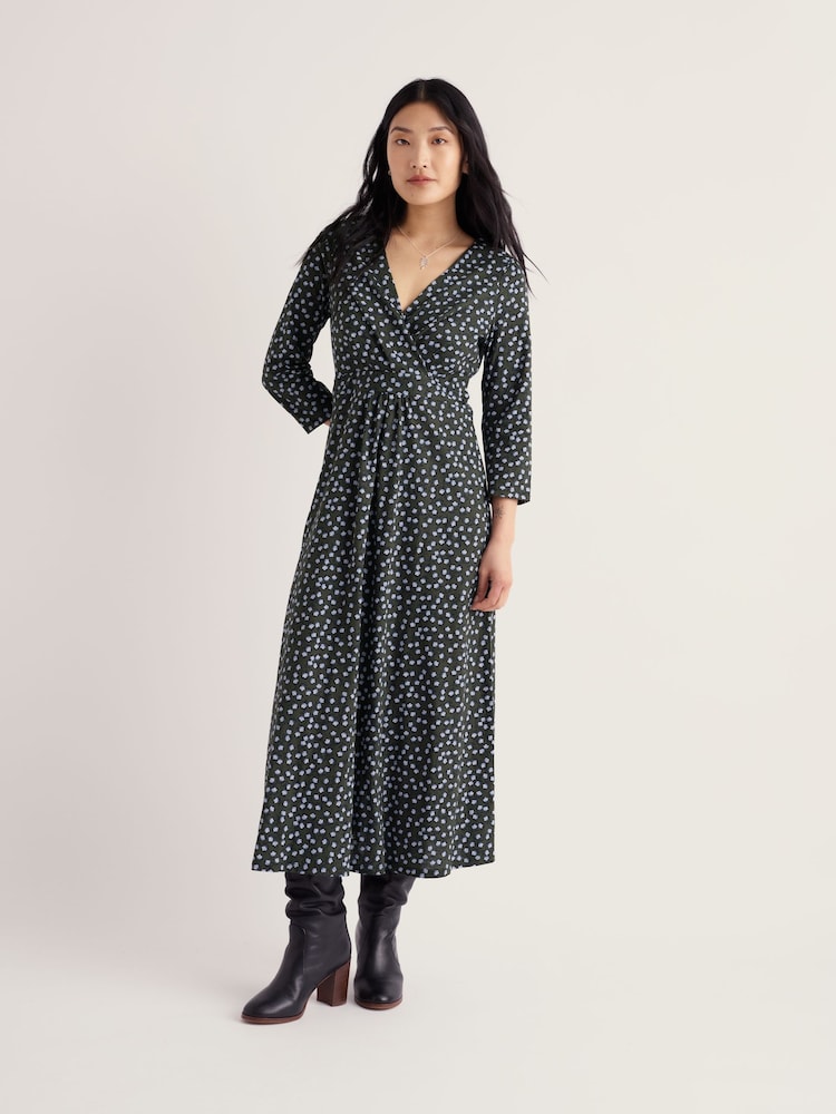 Seasalt Cornwall Blue Chapelle 3/4 Sleeve Dress - Image 1 of 5 Seasalt Cornwall Blue Chapelle 3/4 Sleeve Dress - Image 1 of 5