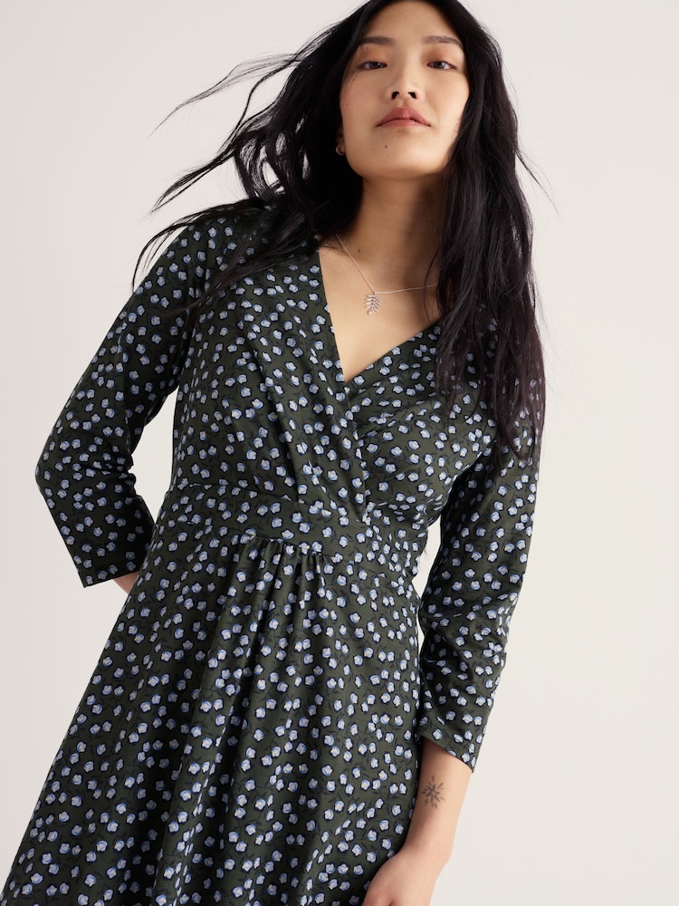 Seasalt Cornwall Blue Chapelle 3/4 Sleeve Dress - Image 2 of 5 Seasalt Cornwall Blue Chapelle 3/4 Sleeve Dress - Image 2 of 5