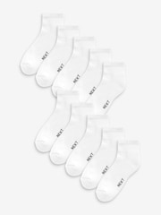 White 10 Pack Mid Trainer Socks - Image 1 of 2