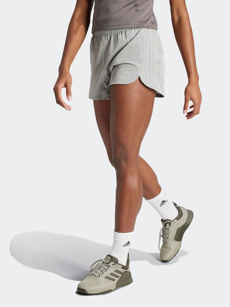 adidas Grey Pacer Woven Shorts - Image 1 of 7