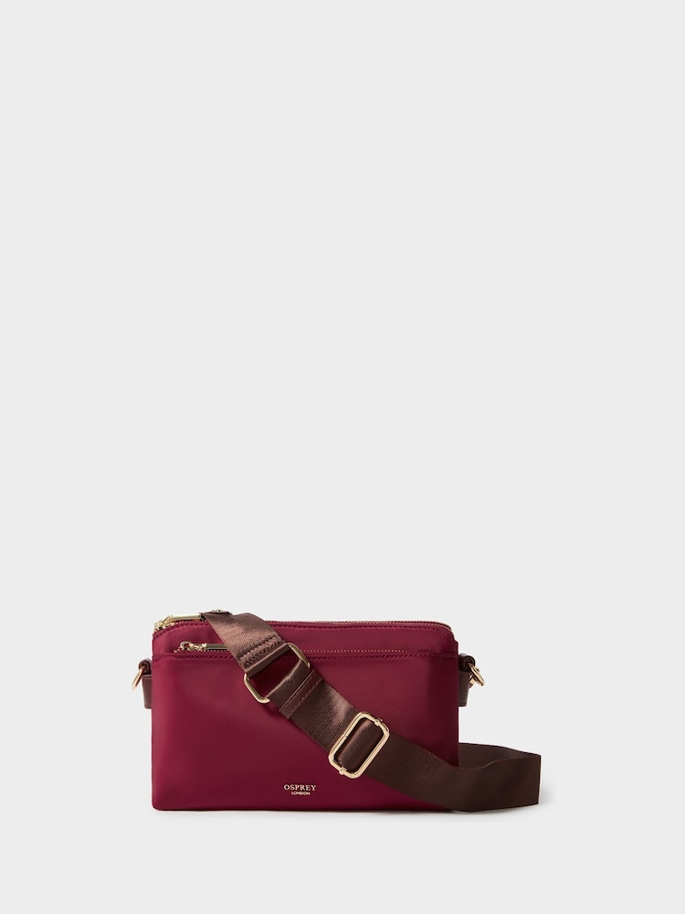Osprey London Dark Red The Voyage Nylon Cross-Body Bag - Image 1 of 5 Osprey London Dark Red The Voyage Nylon Cross-Body Bag - Image 1 of 5