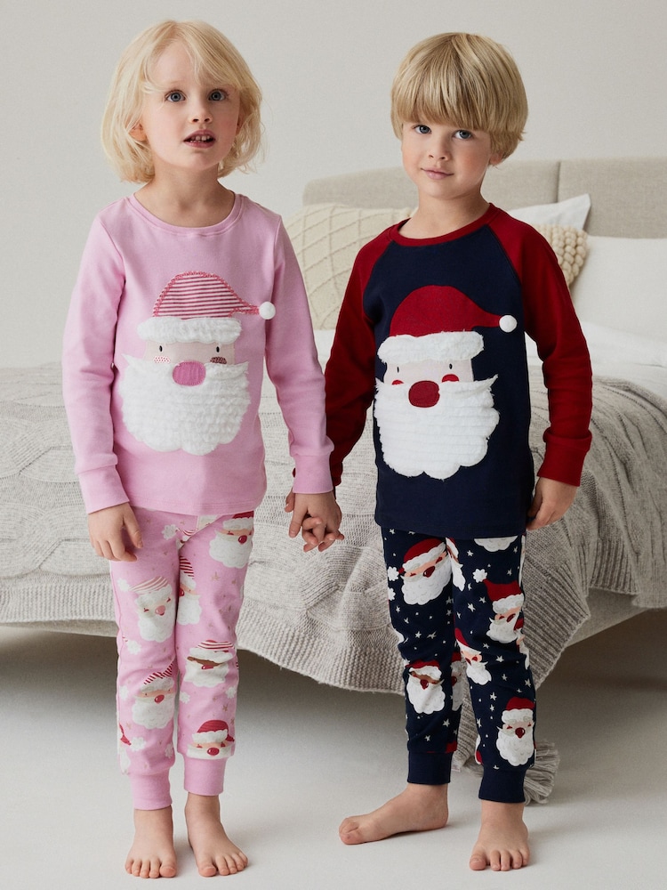 Pink/White Santa Matching Family Girls Christmas Pyjamas (9mths-12yrs) - Image 2 of 10