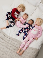Pink/White Santa Matching Family Girls Christmas Pyjamas (9mths-12yrs) - Image 3 of 10