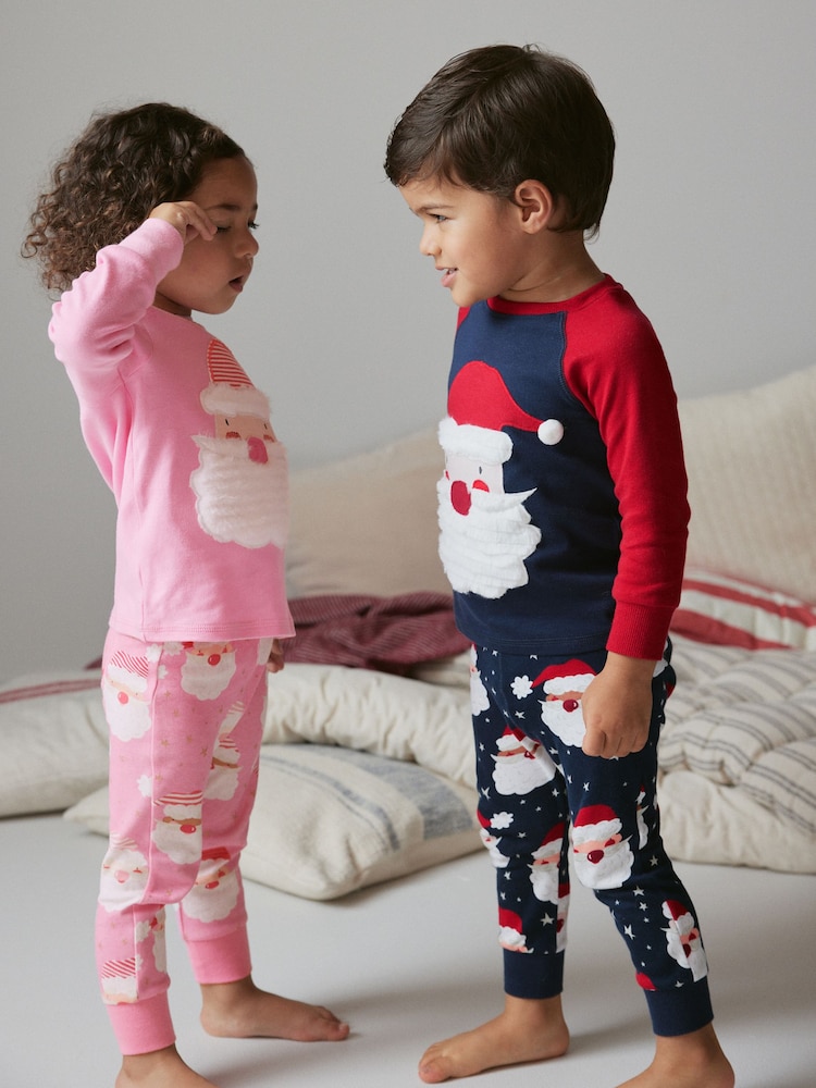 Pink/White Santa Matching Family Girls Christmas Pyjamas (9mths-12yrs) - Image 4 of 10