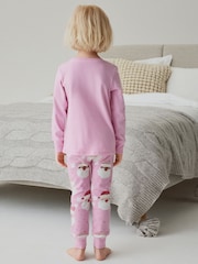 Pink/White Santa Matching Family Girls Christmas Pyjamas (9mths-12yrs) - Image 5 of 10