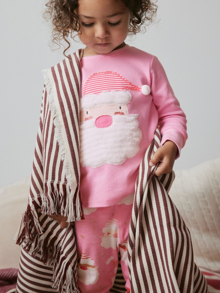 Pink/White Santa Matching Family Girls Christmas Pyjamas (9mths-12yrs) - Image 6 of 10