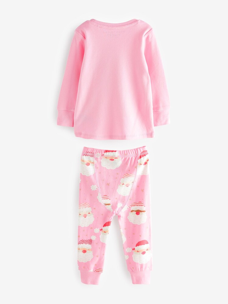 Pink/White Santa Matching Family Girls Christmas Pyjamas (9mths-12yrs) - Image 9 of 10