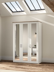 Wiemann White Truro Triple Mirror Semi Fitted Wardrobe - Image 1 of 2