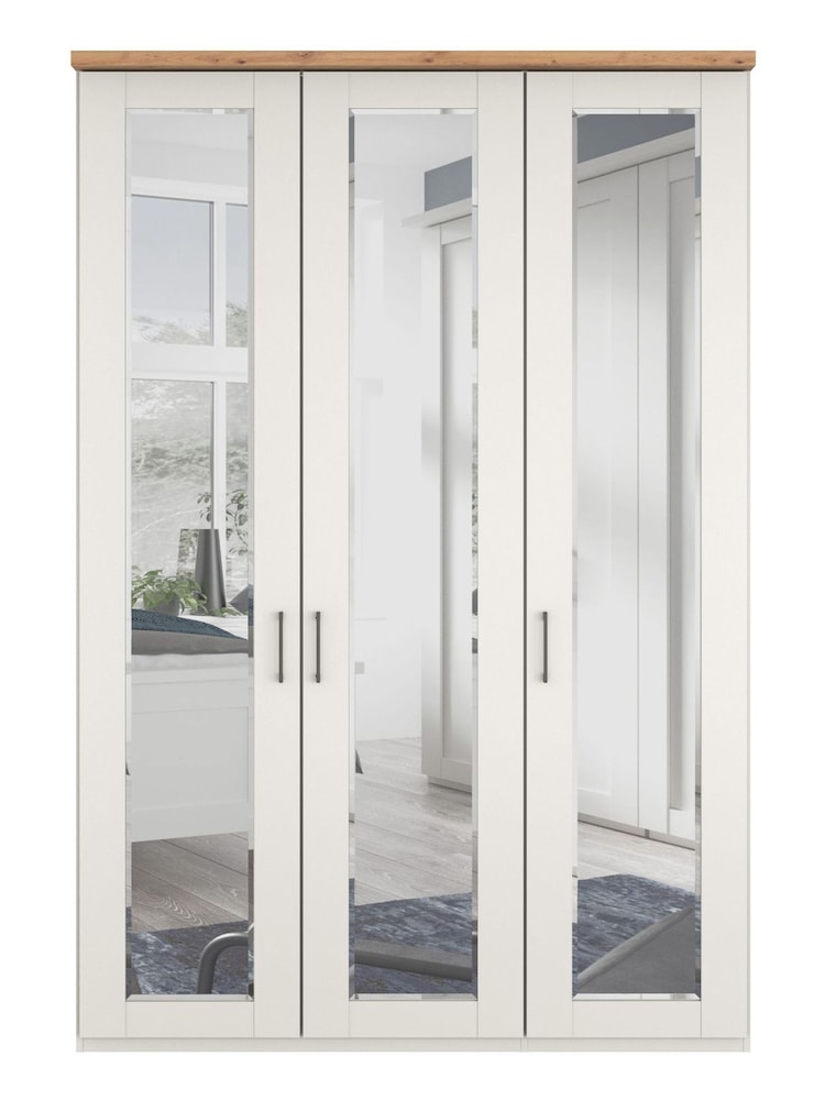Wiemann White Truro Triple Mirror Semi Fitted Wardrobe - Image 3 of 3