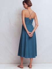 Boden Blue Cross Back Jersey Dress - Image 3 of 7