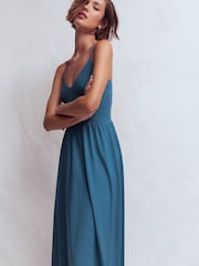 Boden Blue Cross Back Jersey Dress - Image 4 of 7