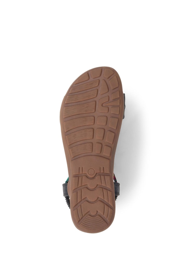 Pavers Black Pavers Embellished Flat Black Sandals - Image 6 of 6