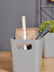 Wham Set of 5 Grey Studio Square Plastic Storage Baskets - Image 2 of 4