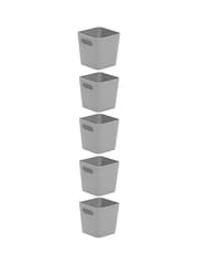 Wham Set of 5 Grey Studio Square Plastic Storage Baskets - Image 3 of 4