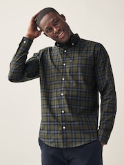 Forest Green Check Easy Iron Button Down Oxford Shirt - Image 1 of 7