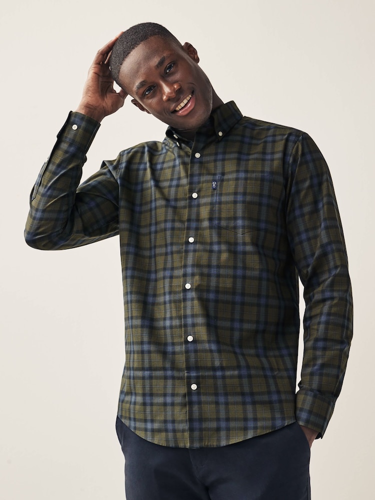 Forest Green Check Easy Iron Button Down Oxford Shirt - Image 1 of 7