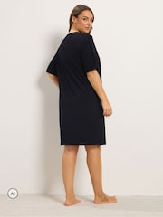 Yours Curve Black 'Paws & Unwinding' Dalmatian Nightdress - Image 3 of 6
