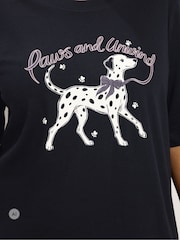 Yours Curve Black 'Paws & Unwinding' Dalmatian Nightdress - Image 4 of 6