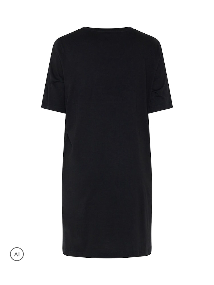 Yours Curve Black 'Paws & Unwinding' Dalmatian Nightdress - Image 6 of 6