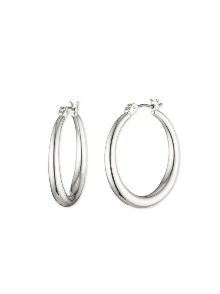 Lauren by Ralph Lauren Silver Tone Gradual Hoop Earrings - Image 1 of 3